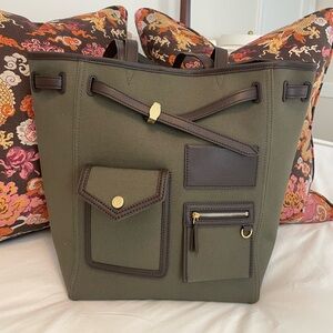Veronica Beard Green Cargo Tote Bag